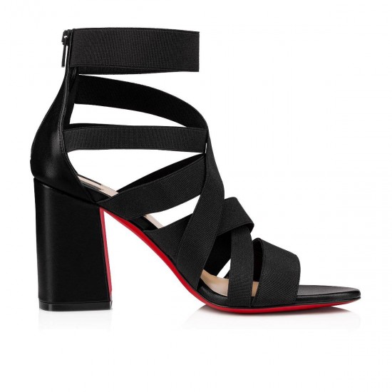 Christian Louboutin Gladiapop 85mm Elastic Gladiator Sandals Black Women