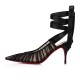 Christian Louboutin Goya Ruban 80mm Crepe Satin Pumps Black Women