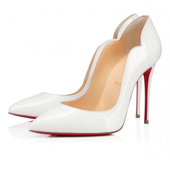 Christian Louboutin Hot Chick 100mm Patent Pumps White Women