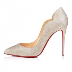 Christian Louboutin Hot Chick 100mm Glitter Glitter Heels Ivory Women