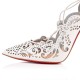 Christian Louboutin Impera 100mm Patent Leather Strappy Heels Snow Women