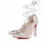 Christian Louboutin Impera 100mm Specchio Strappy Heels Silver Women