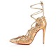 Christian Louboutin Impera 100mm Specchio Strappy Heels Gold Women