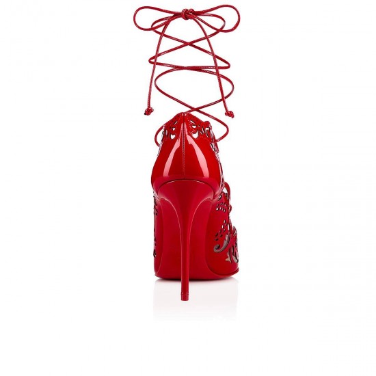 Christian Louboutin Impera 100mm Patent Leather Strappy Heels Loubi Women