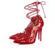 Christian Louboutin Impera 100mm Patent Leather Strappy Heels Loubi Women