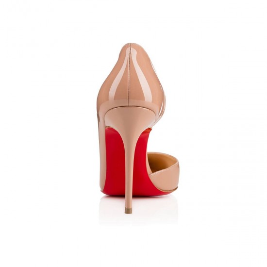 Christian Louboutin Iriza 100mm Patent Leather Pumps Nude Women