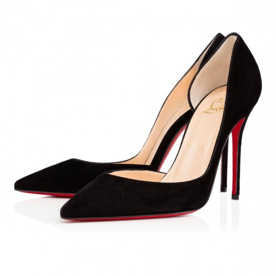 Christian Louboutin Iriza 100mm Suede Pumps Black Women