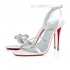 Christian Louboutin Jewel Queen 100mm Crepe Satin Sandals Off White Women