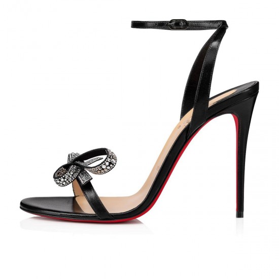 Christian Louboutin Jewel Queen 100mm Leather Sandals Black Women