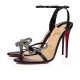 Christian Louboutin Jewel Queen 100mm Leather Sandals Black Women