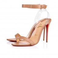 Christian Louboutin Jonatina 100mm Leather Sandals Nude/Transp Women