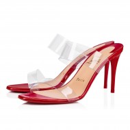 Christian Louboutin Just Nothing 85mm Pvc Mules Loubi Women