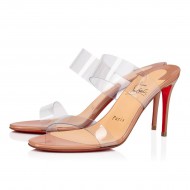 Christian Louboutin Just Nothing 85mm Pvc Mules Nude Women