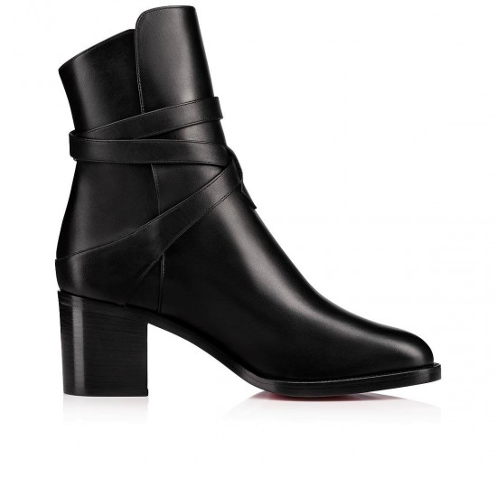 Christian Louboutin Karistrap 70mm Leather Ankle Boots Black Women