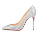 Christian Louboutin Kate 100mm Nappa Glitter Heels White Women