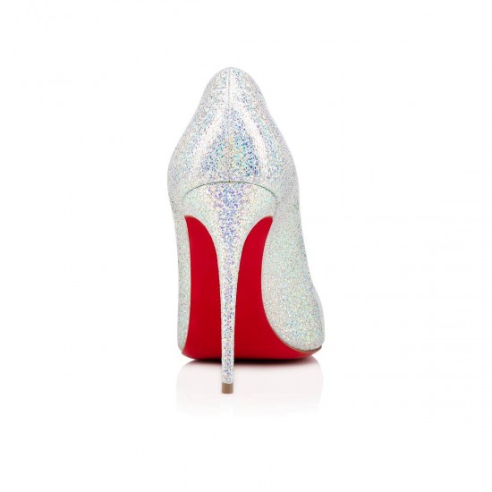 Christian Louboutin Kate 100mm Nappa Glitter Heels White Women