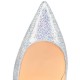 Christian Louboutin Kate 100mm Nappa Glitter Heels White Women