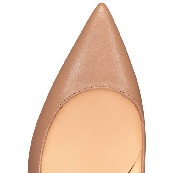 Christian Louboutin Kate 100mm Nappa Shiny Pumps Nude Women