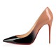 Christian Louboutin Kate 100mm Patent Leather Pumps Black nude Women