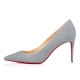 Christian Louboutin Kate 85mm Veau Velours Pumps Grey Women