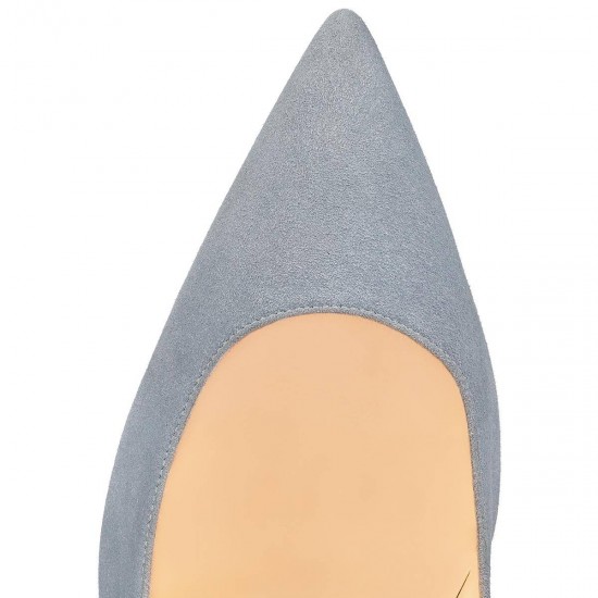 Christian Louboutin Kate 85mm Veau Velours Pumps Grey Women