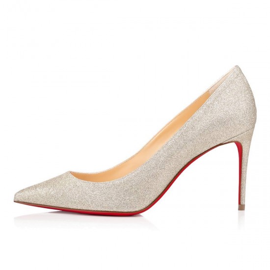 Christian Louboutin Kate 85mm Glitter Glitter Heels Ivory Women