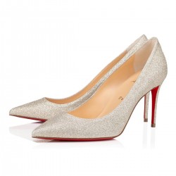 Christian Louboutin Kate 85mm Glitter Glitter Heels Ivory Women