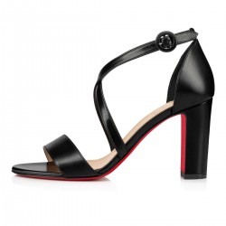 Christian Louboutin Loubi Bee 85mm Leather Sandals Black Women