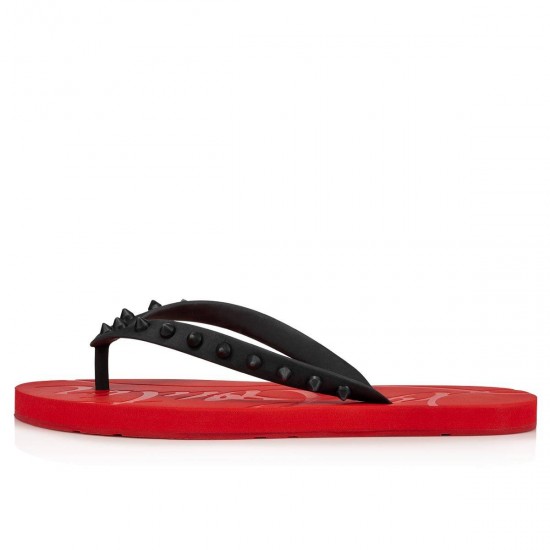 Christian Louboutin Loubi Flip Donna Gomme Flip Flops Black/Red Women