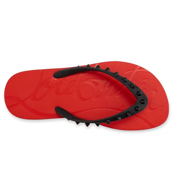 Christian Louboutin Loubi Flip Donna Gomme Flip Flops Black/Red Women