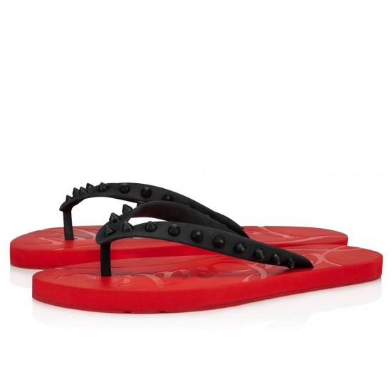 Christian Louboutin Loubi Flip Donna Gomme Flip Flops Black/Red Women