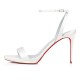 Christian Louboutin Loubi Queen 100mm Crepe Satin/Satin/Lurex Sandals White Women