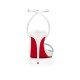 Christian Louboutin Loubi Queen 100mm Crepe Satin/Satin/Lurex Sandals White Women