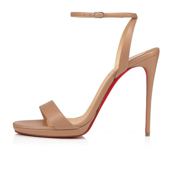 Christian Louboutin Loubi Queen 120mm Nappa Sandals Nude Women