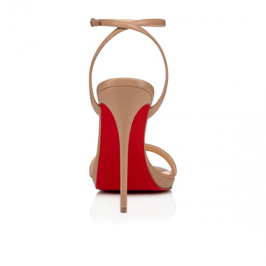 Christian Louboutin Loubi Queen 120mm Nappa Sandals Nude Women