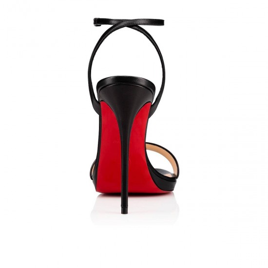 Christian Louboutin Loubi Queen 120mm Nappa Sandals Black Women