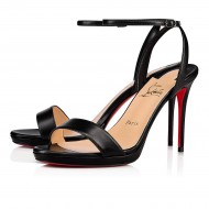 Christian Louboutin Loubi Queen 100mm Leather Sandals Black Women