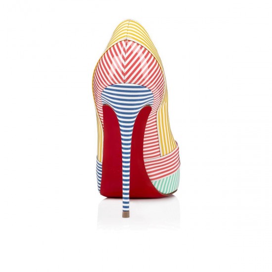 Christian Louboutin Marine Alta 120mm Patent Stripes Peep Toe Pumps Multicolor Women