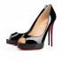 Christian Louboutin New Very Prive 120mm Patent Leather Peep Toe Pumps Black Women