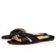 Christian Louboutin Nicol Is Back Crepe Satin/Satin/Lurex Slides Black Women