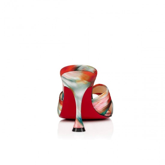 Christian Louboutin Nicol Is Back 85mm Crepe Satin/Satin/Lurex Mules Red Women