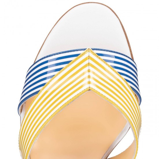 Christian Louboutin Palavas 85mm Patent Stripes Sandals Multicolor Women