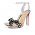 Christian Louboutin Pansy Queen 120mm Specchio Sandals Silver Women