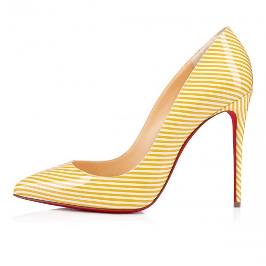 Christian Louboutin Pigalle Follies 100mm Patent Pumps Yellow Women