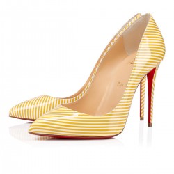 Christian Louboutin Pigalle Follies 100mm Patent Pumps Yellow Women