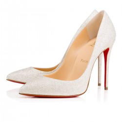 Christian Louboutin Pigalle Follies 100mm Glitter Mini Glitter Heels Ivory Women