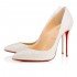 Christian Louboutin Pigalle Follies 100mm Glitter Mini Glitter Heels Ivory Women