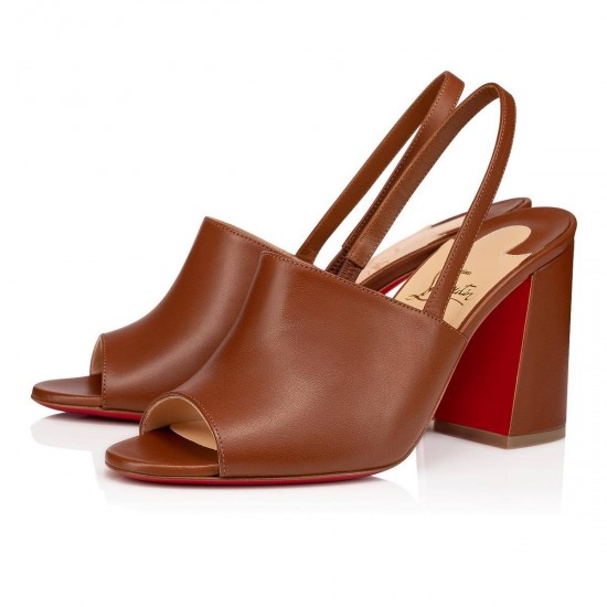 Christian Louboutin Pigasling 85mm Leather Sandals Cuoio Women