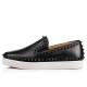 Christian Louboutin Pik Boat Leather Slip On Sneakers Black Women