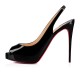 Christian Louboutin Private Number 120mm Patent Leather Peep Toe Pumps Black Women